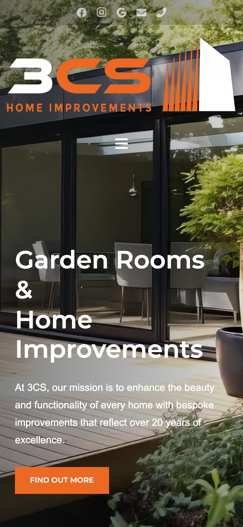 3Cs Home Improvements website on mobile, designed by Web Design Belfast