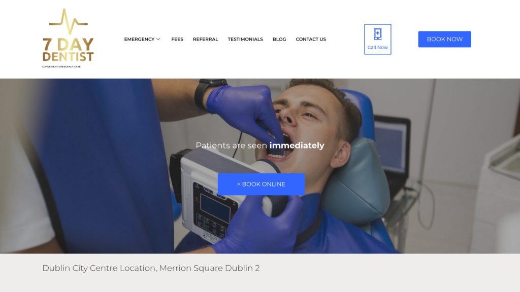 7 Day Dentist website designed by Web Design Belfast