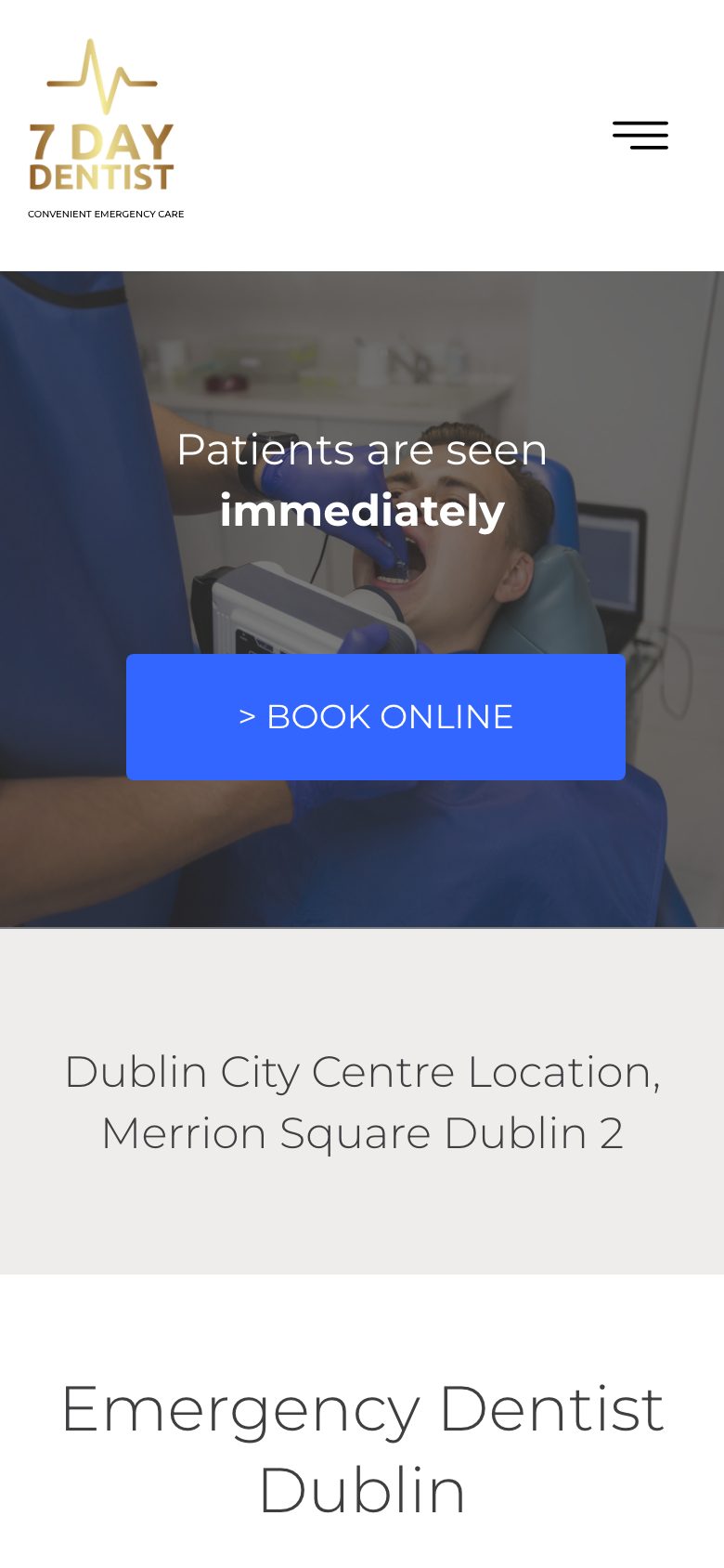7 Day Dentist website on mobile, designed by Web Design Belfast