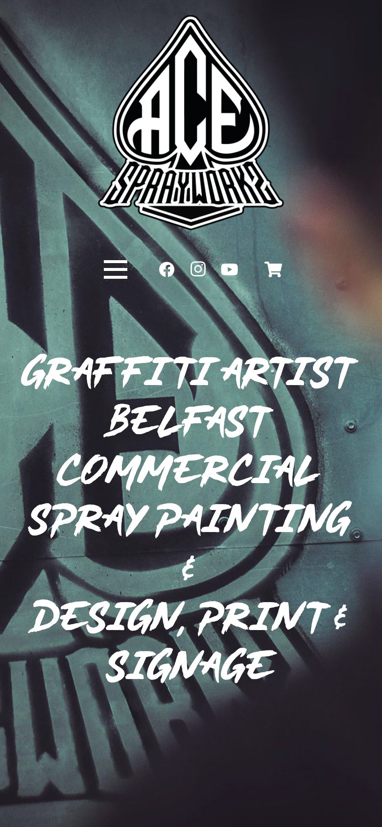Ace Sprayworks website on mobile, designed by Web Design Belfast