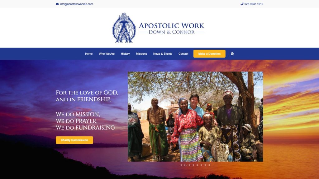 Apostolic Work Down & Connor website designed by Web Design Belfast