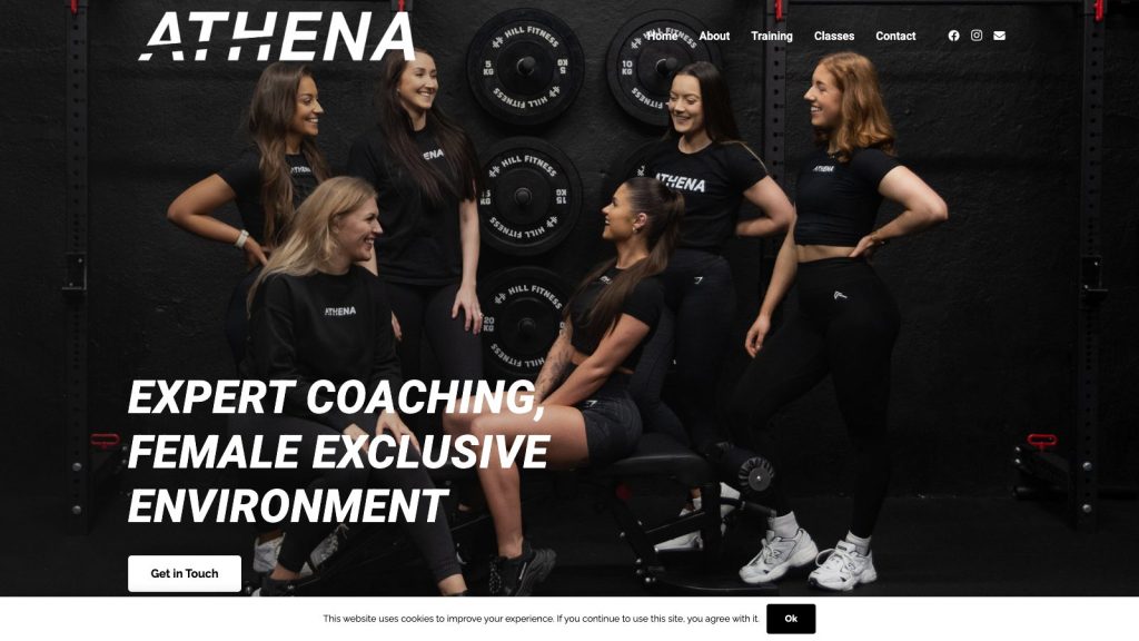 Athena Gym website designed by Web Design Belfast