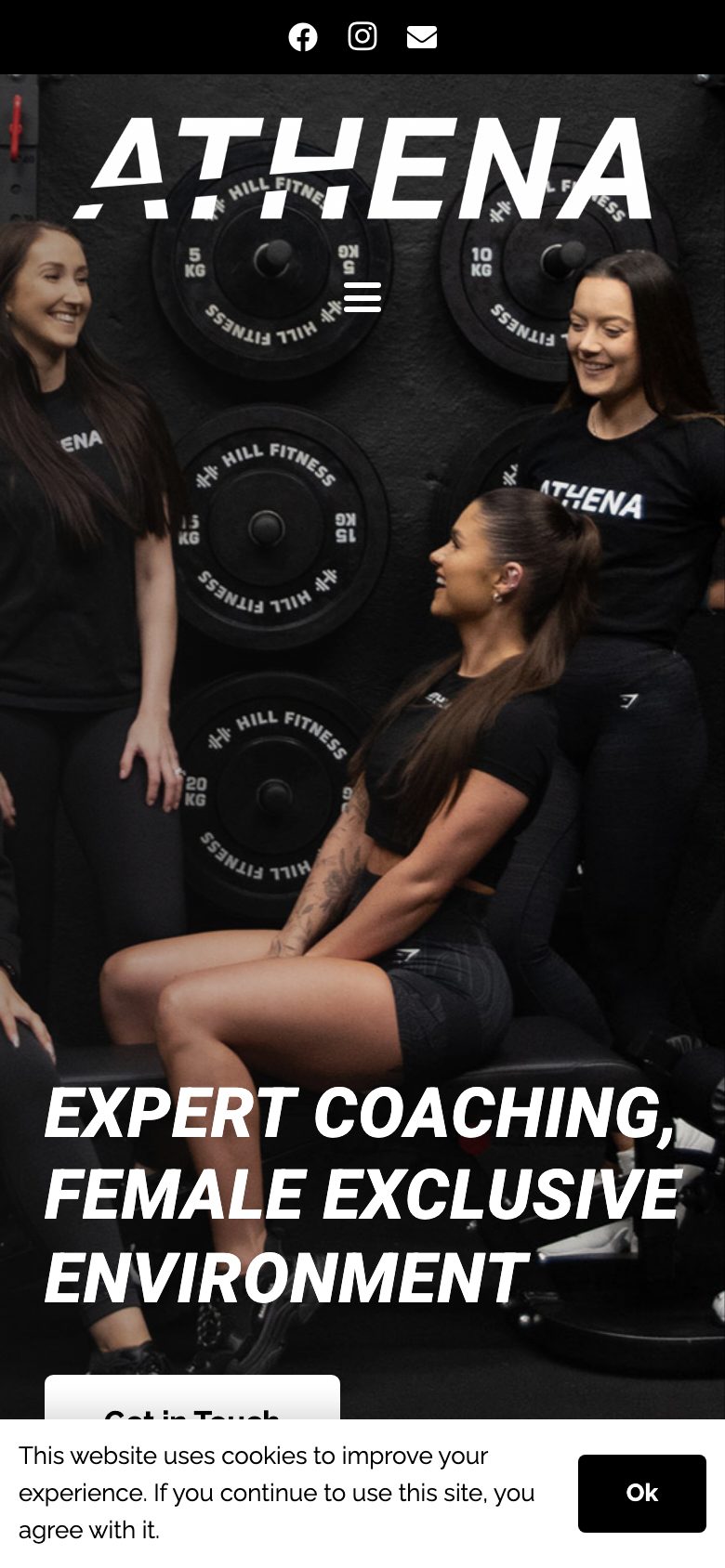 Athena Gym website on mobile, designed by Web Design Belfast