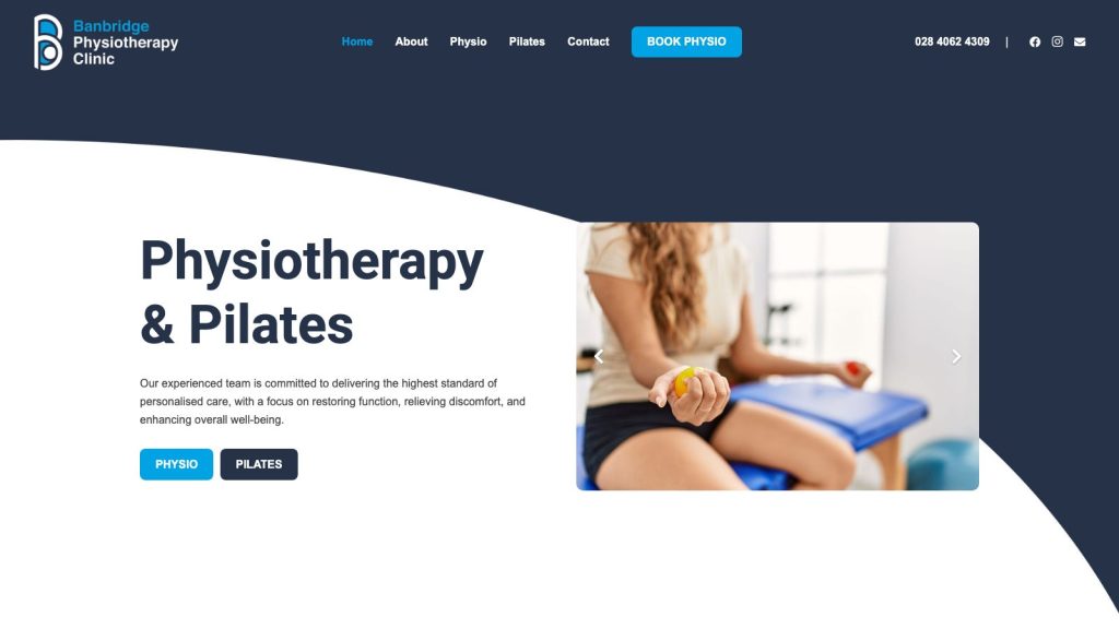 Banbridge Physio Clinic website designed by Web Design Belfast