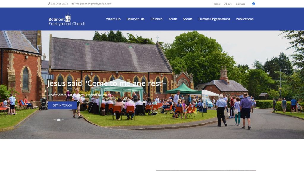 Belmont Presbyterian Church website designed by Web Design Belfast