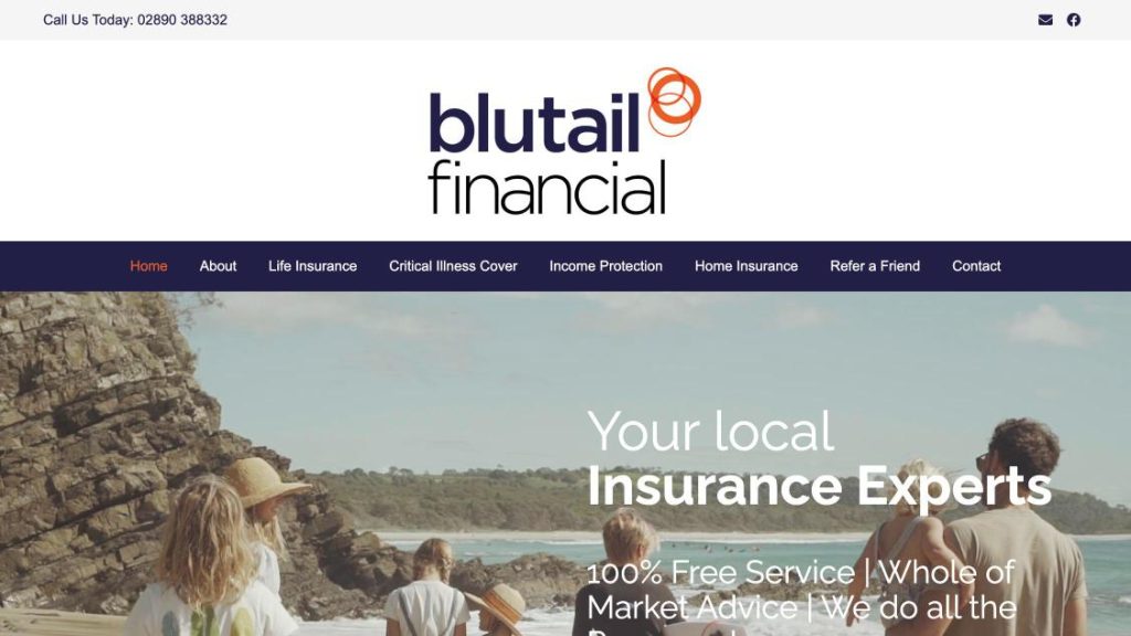 Blutail Financial website designed by Web Design Belfast