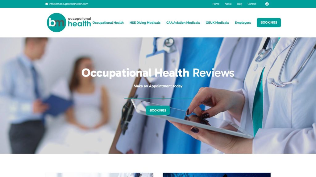 BM Occupational Health website designed by Web Design Belfast