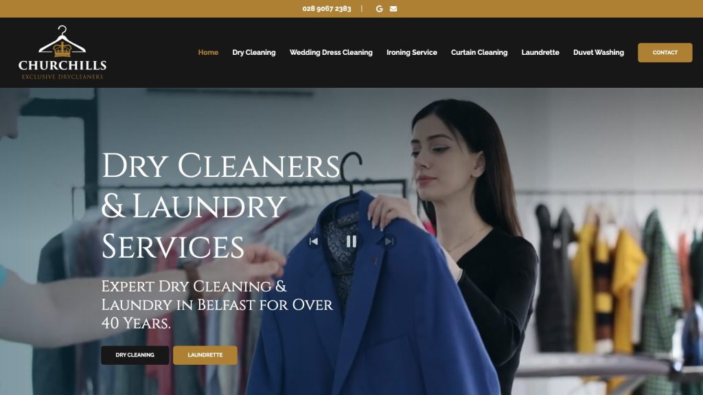 churchillsdrycleaners website design belfast