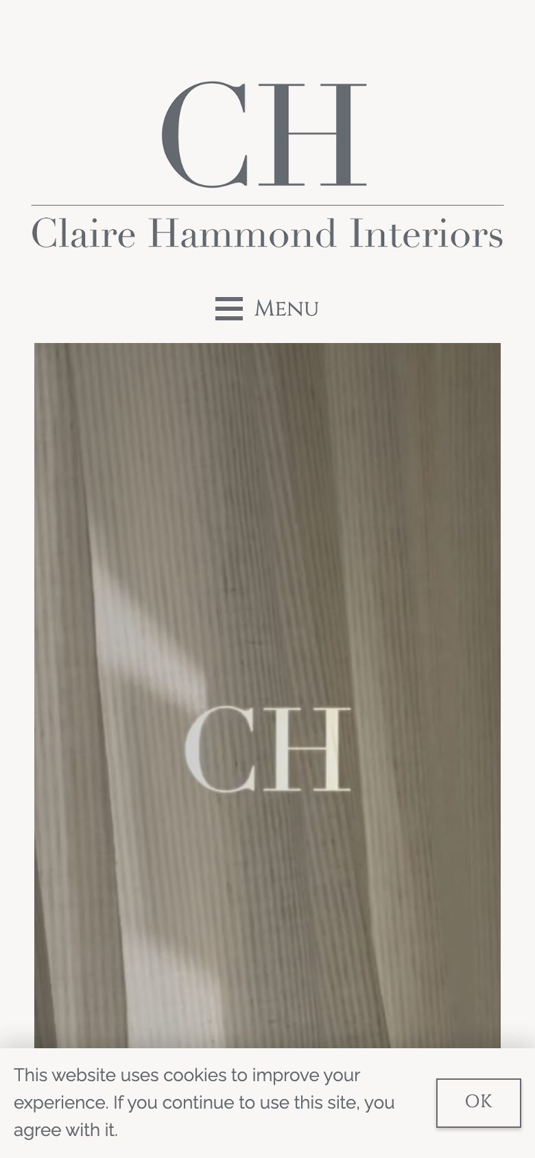 Claire Hammond Interiors website on mobile, designed by Web Design Belfast