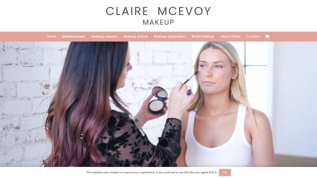 Claire McEvoy Makeup website designed by Web Design Belfast