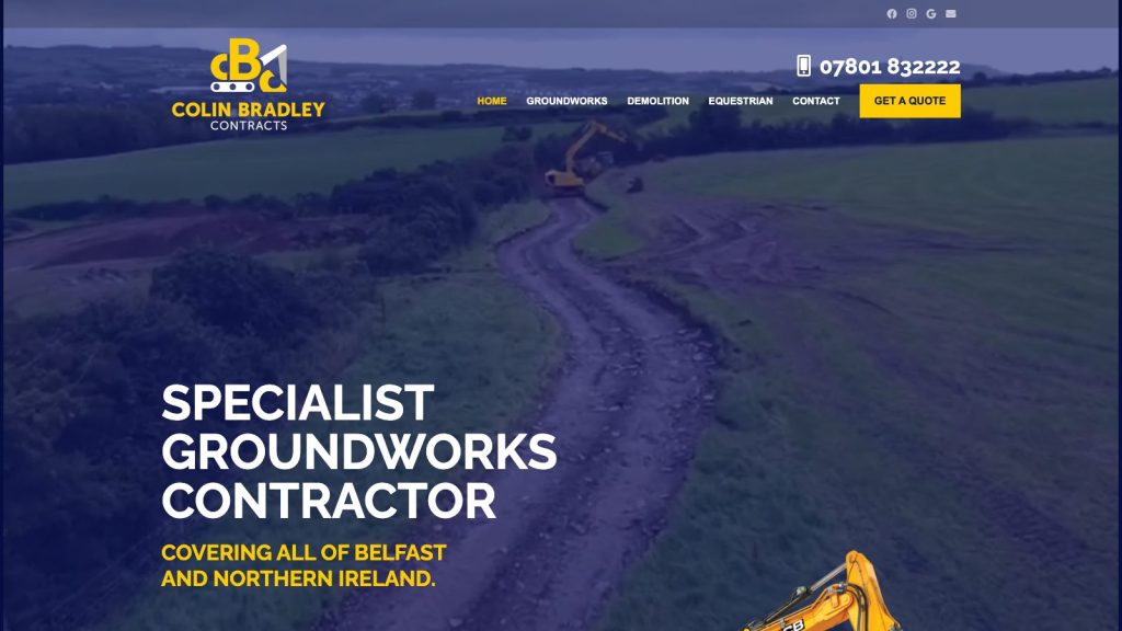 Colin Bradley Contracts website designed by Web Design Belfast