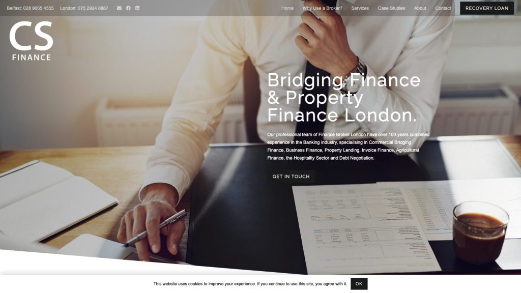 CS Finance website designed by Web Design Belfast