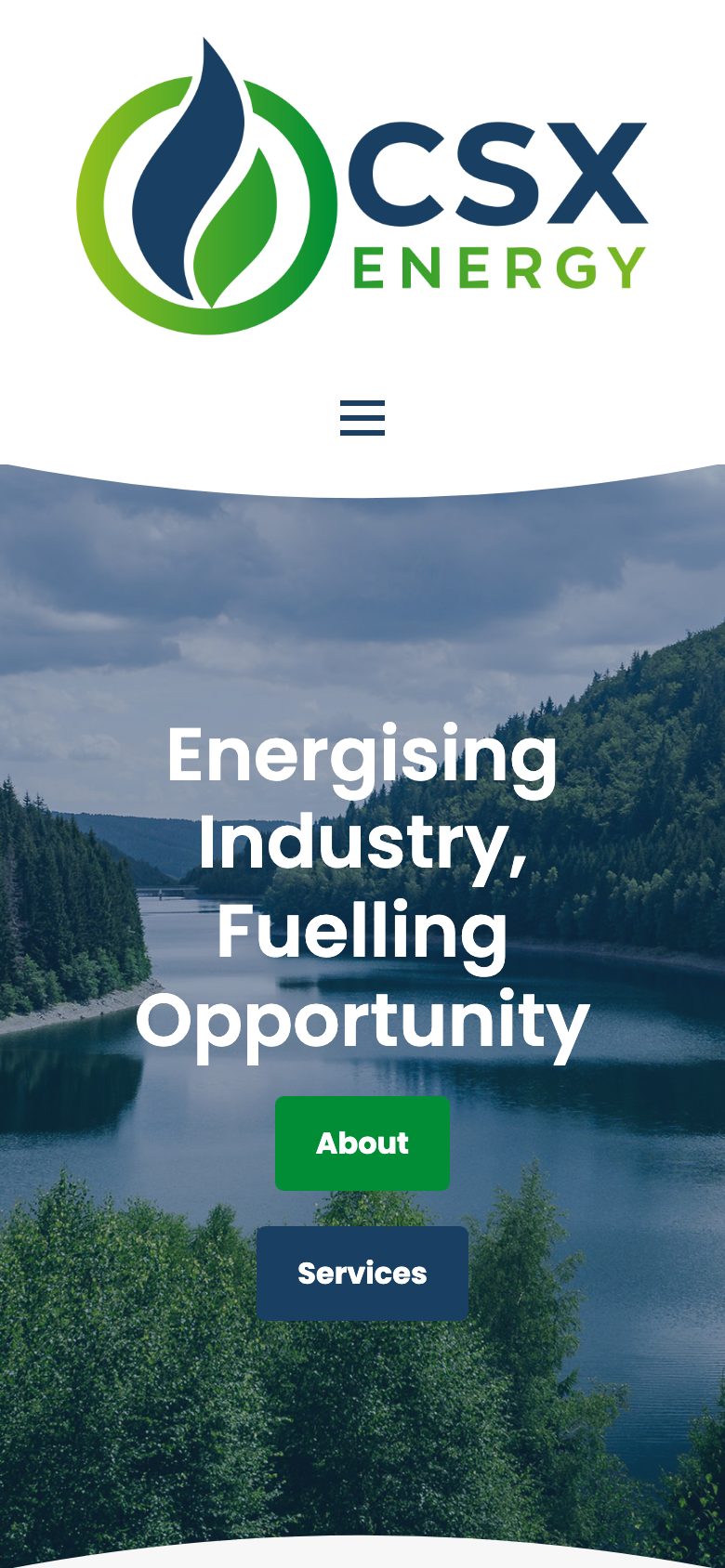 CSX Energy website on mobile, designed by Web Design Belfast