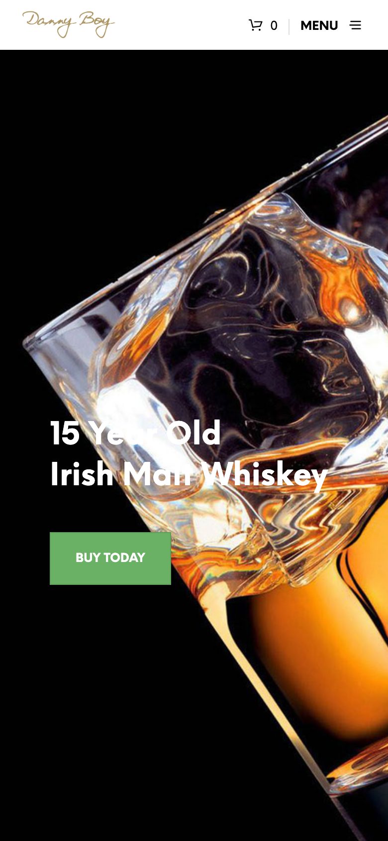 Danny Boy Whiskey website on mobile, designed by Web Design Belfast