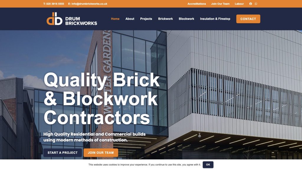 drumbrickworks website design belfast