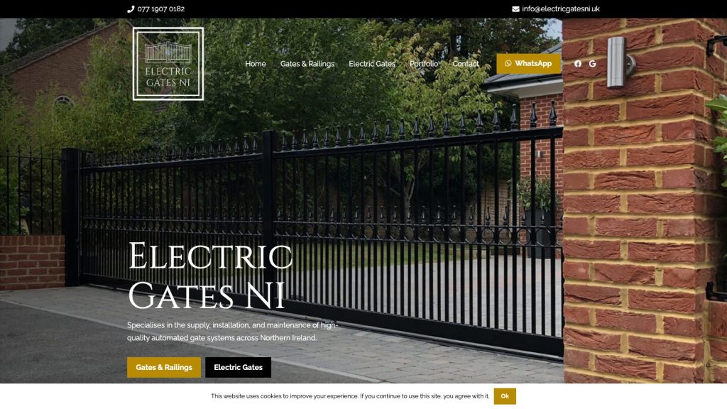 electricgatesni website design belfast