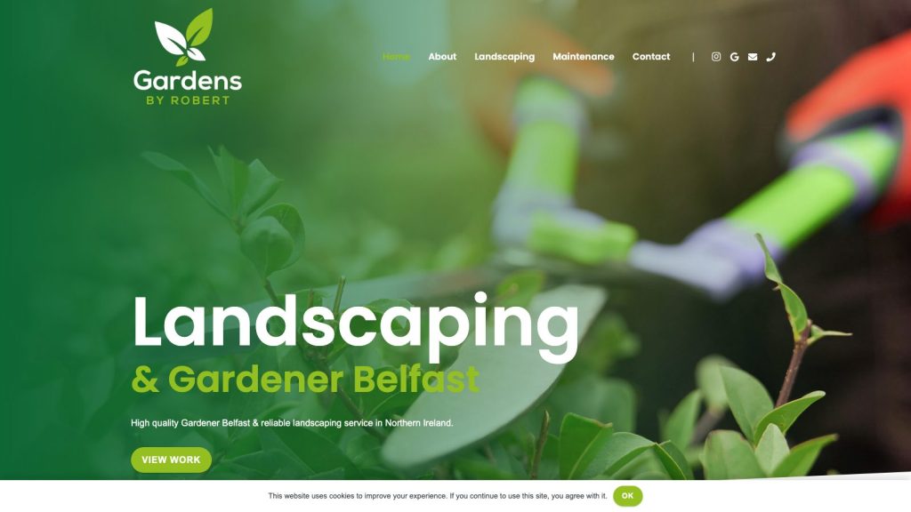 Gardens by Robert website designed by Web Design Belfast