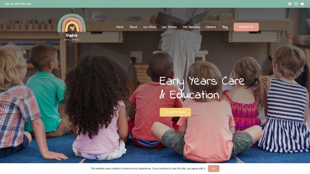 giggles early years website design belfast