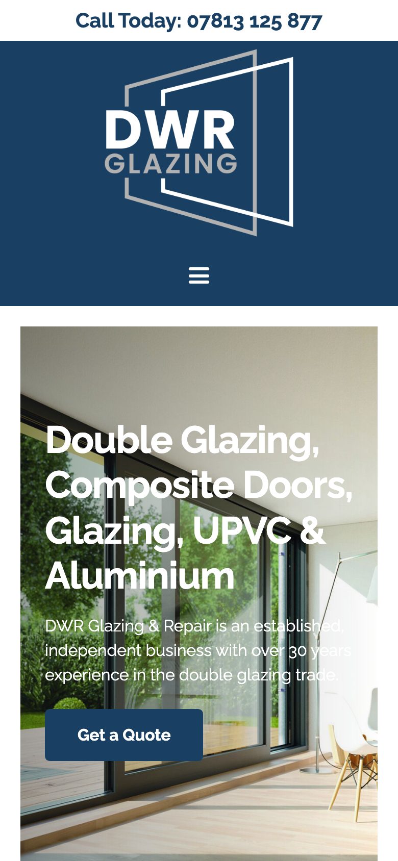 Glazing Repairs Belfast website on mobile, designed by Web Design Belfast