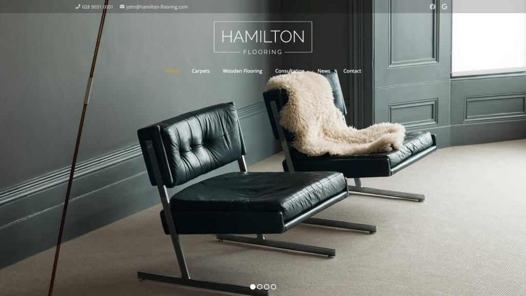 Hamilton Flooring website designed by Web Design Belfast
