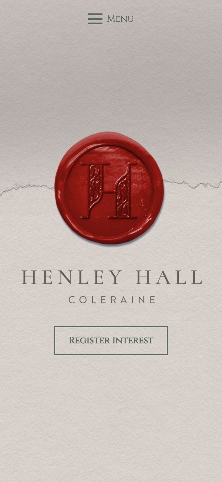 Henley Hall website on mobile, designed by Web Design Belfast