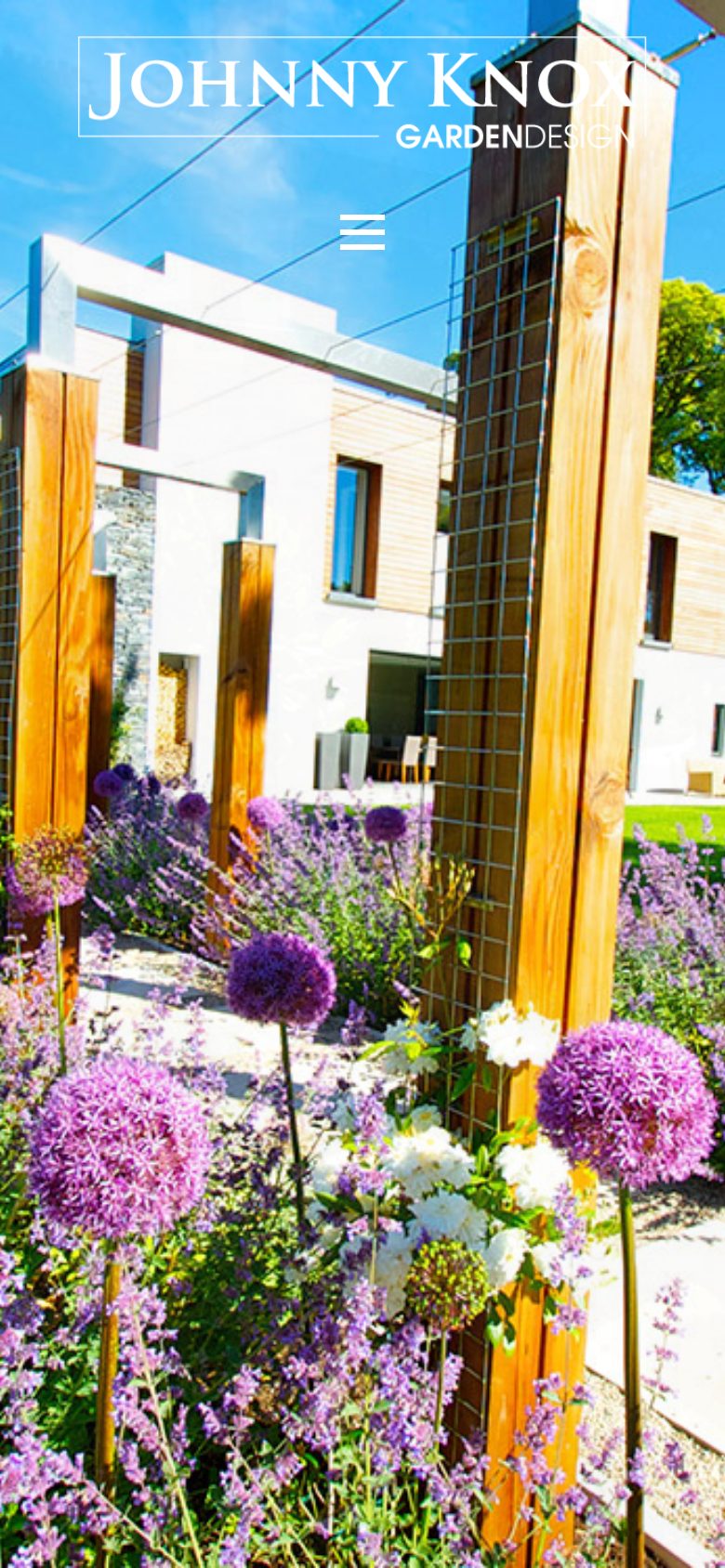 Johnny Knox Garden Design website on mobile, designed by Web Design Belfast