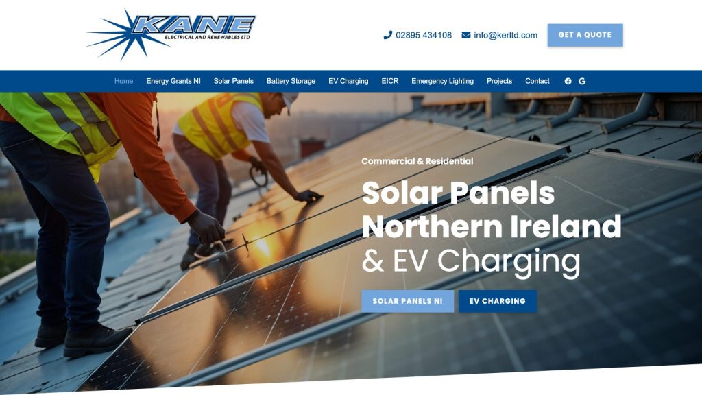 kaneelectrics website design belfast