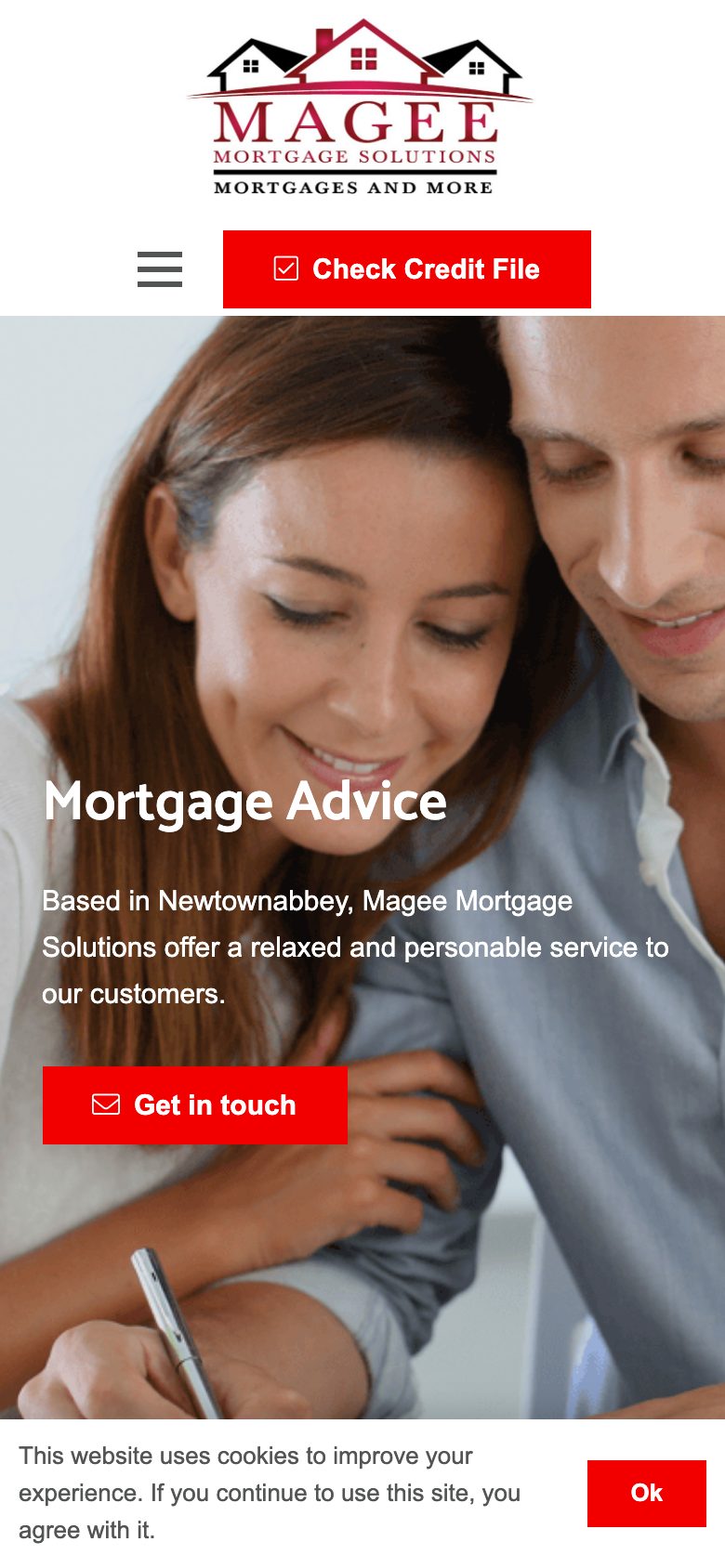 Magee Mortgage Solutions website on mobile, designed by Web Design Belfast