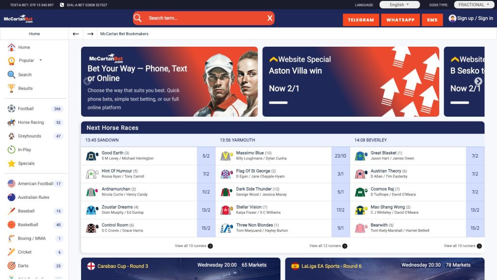 mccartanbet website design belfast