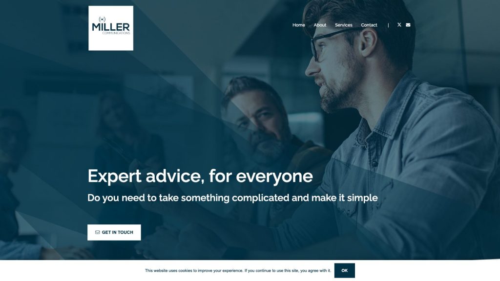 Miller Communications website designed by Web Design Belfast