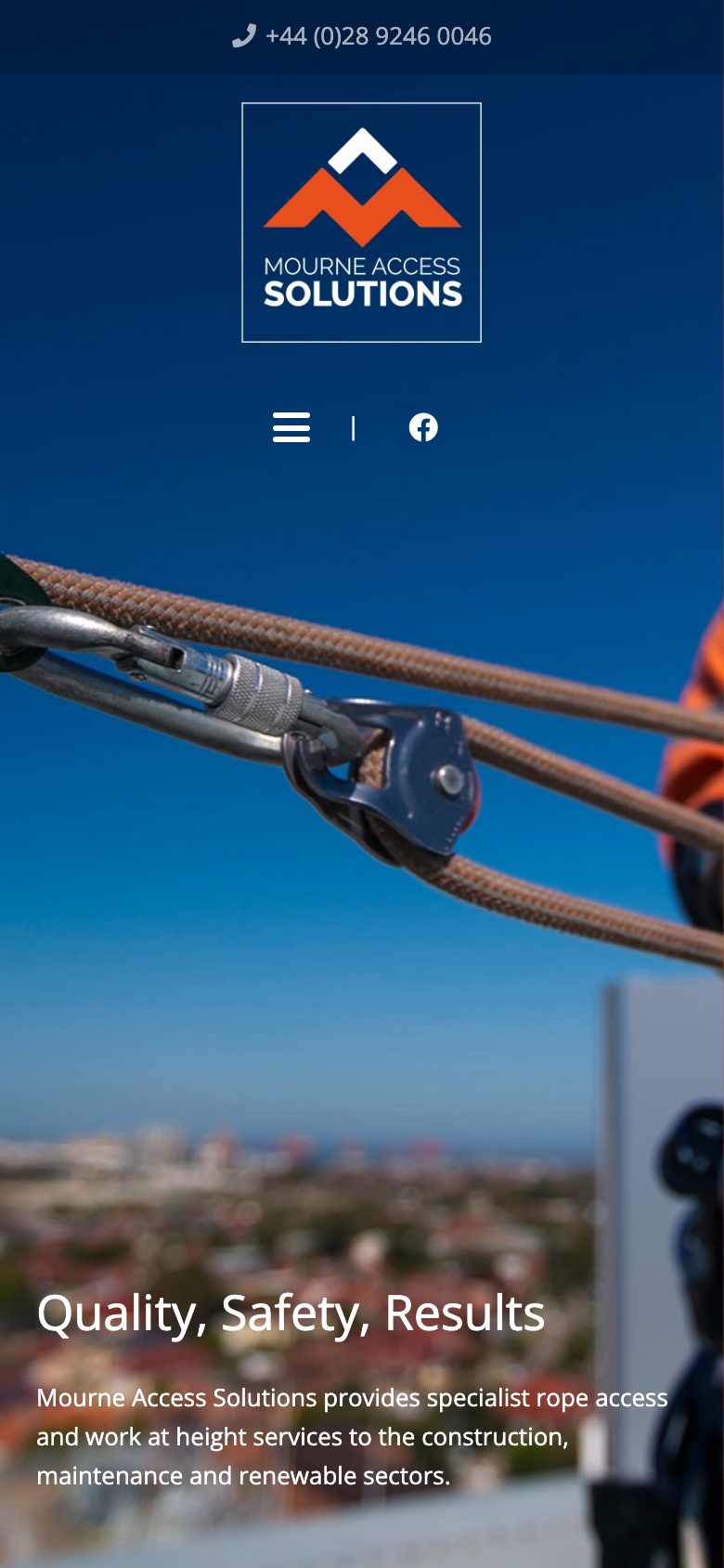 Mourne Access Solutions website on mobile, designed by Web Design Belfast
