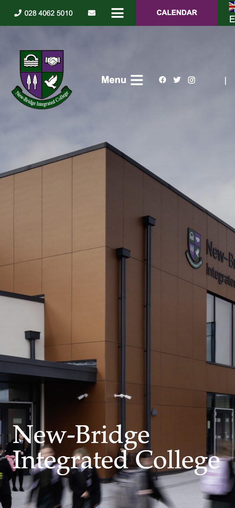 New-Bridge Integrated College website on mobile, designed by Web Design Belfast