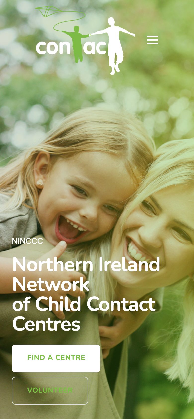 NI Child Contact website on mobile, designed by Web Design Belfast