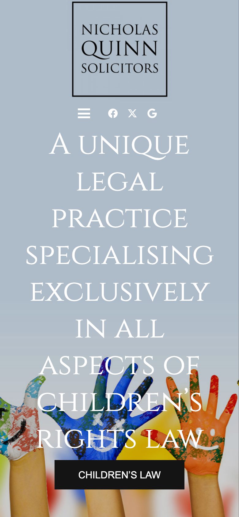 Nicholas Quinn Solicitors website on mobile, designed by Web Design Belfast