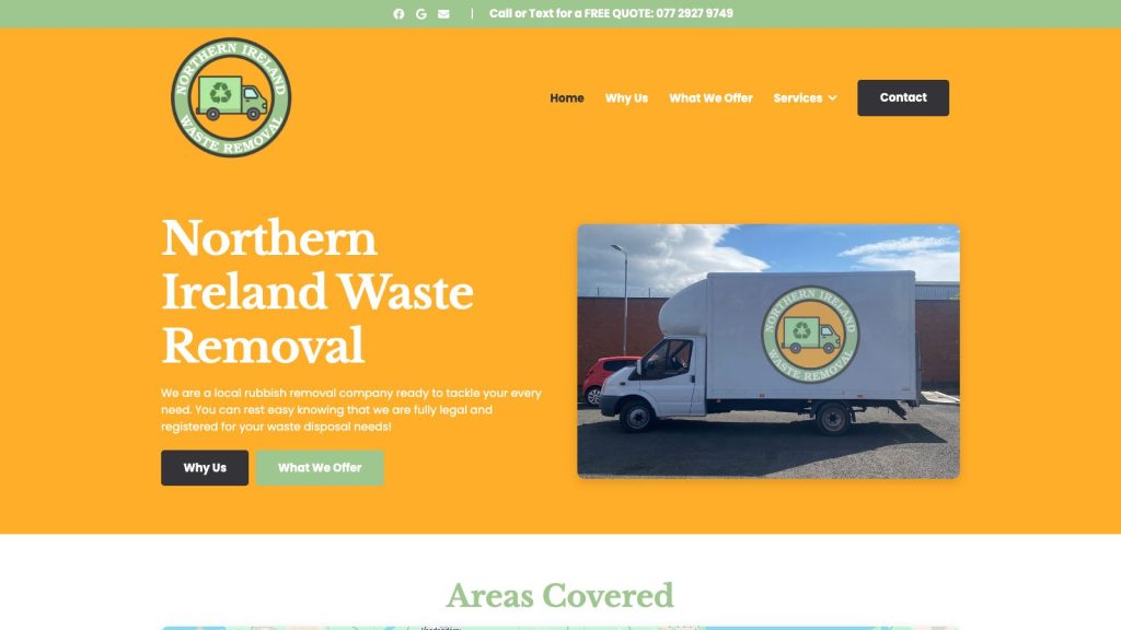 niwasteremoval website design belfast