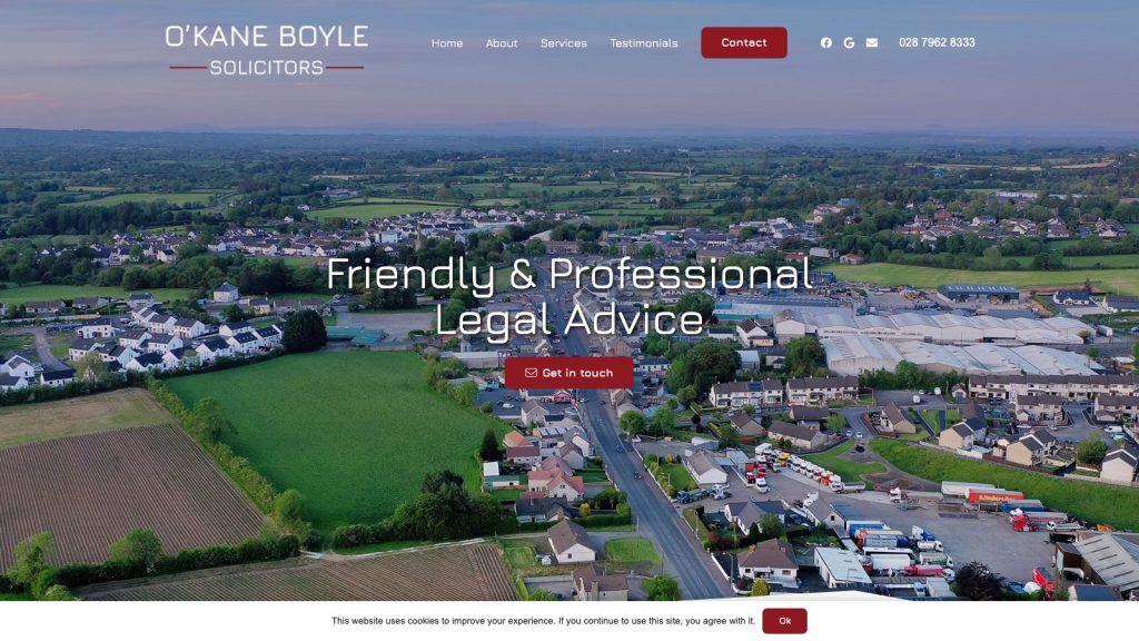 O’Kane Boyle Solicitors website designed by Web Design Belfast