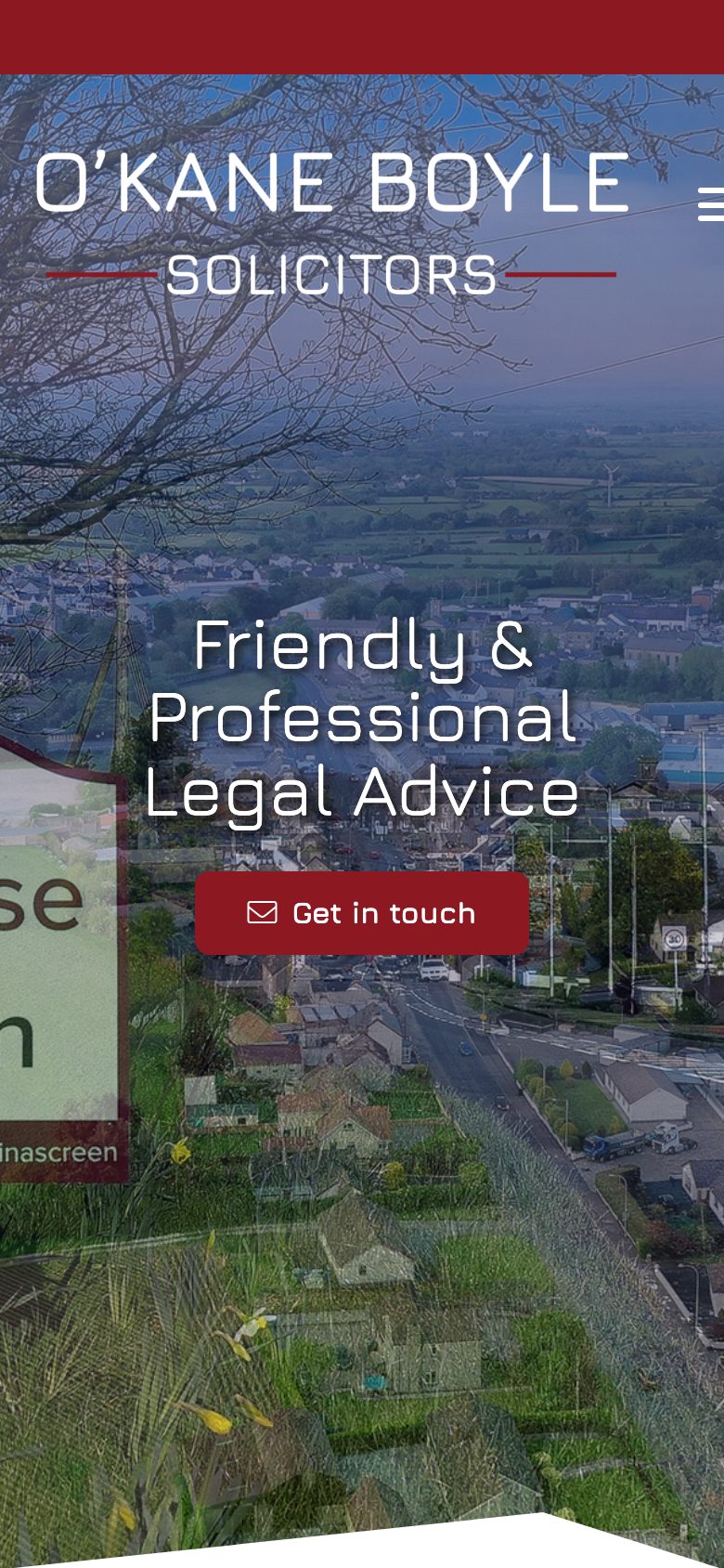O'Kane Boyle Solicitors website on mobile, designed by Web Design Belfast
