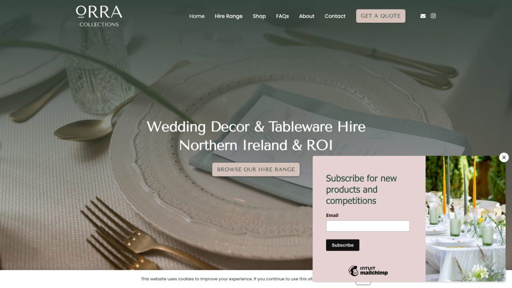 orracollections website design belfast