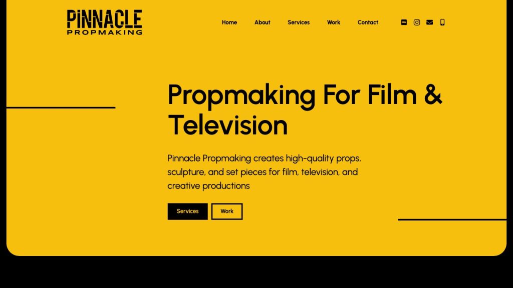 Pinnacle Prop Making website designed by Web Design Belfast