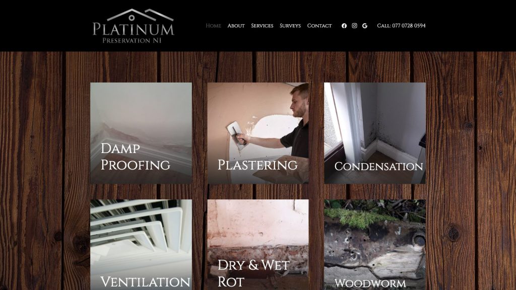 platinumpreservationni website design belfast