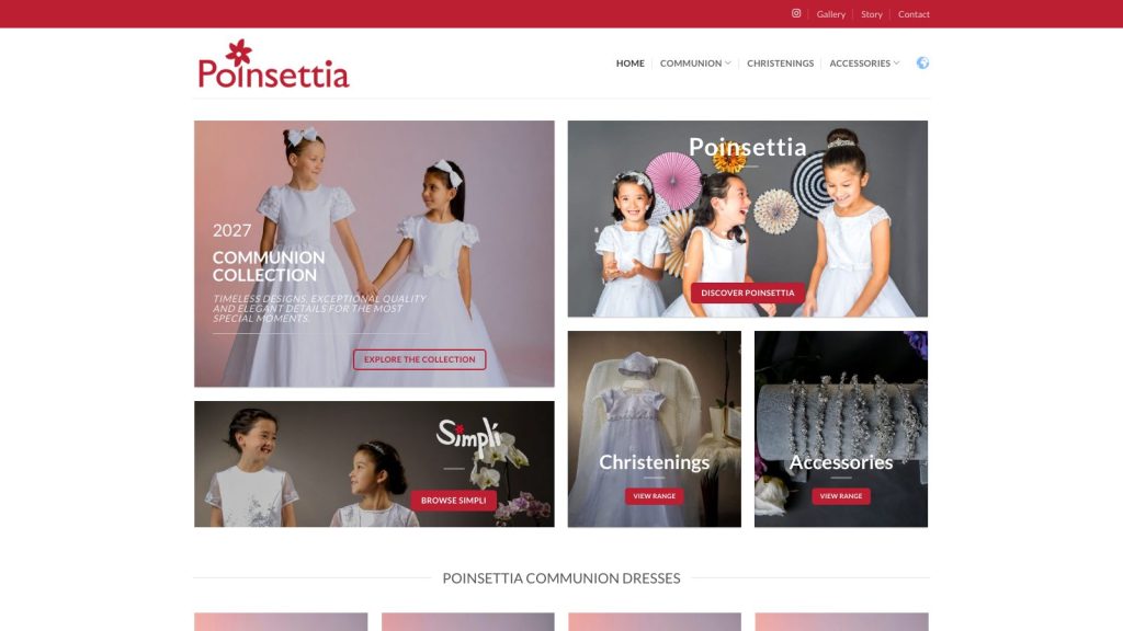 poinsettia fashion website design belfast