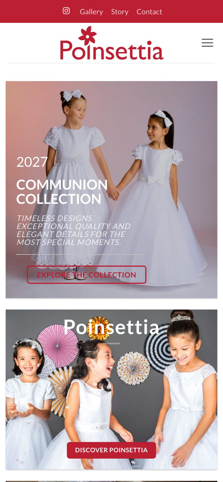 Poinsettia Fashion website on mobile, designed by Web Design Belfast