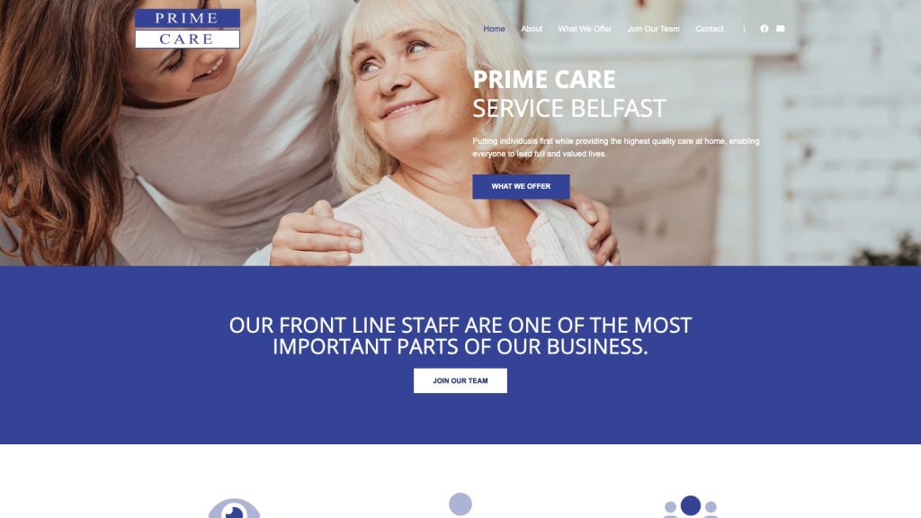 prime care ni website design belfast