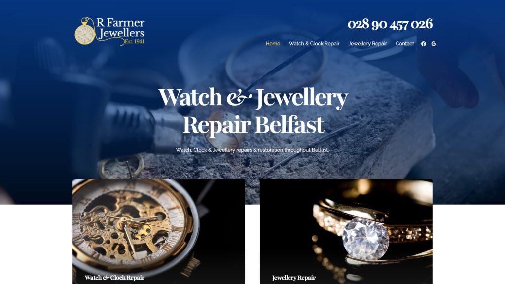 rfarmerjewellers website design belfast