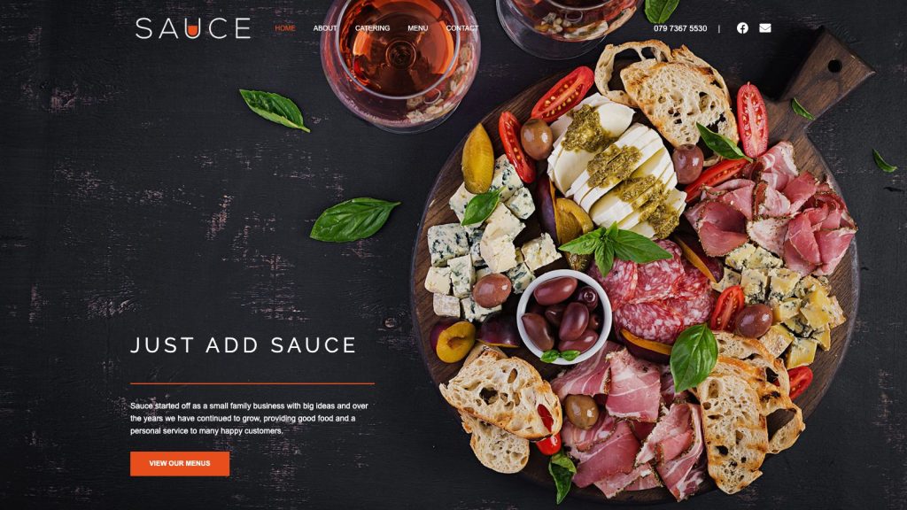 Sauce website designed by Web Design Belfast