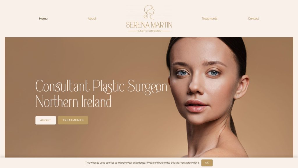 Serena Martin Plastic Surgeon website designed by Web Design Belfast