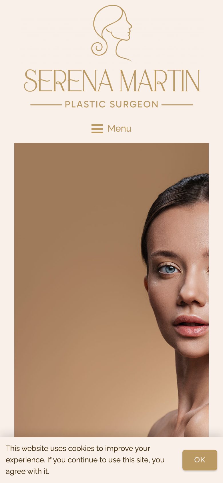 Serena Martin Plastic Surgeon website on mobile, designed by Web Design Belfast