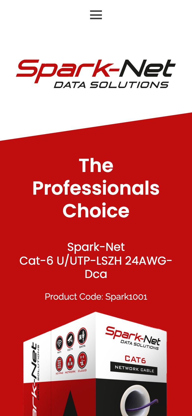 Sparknet Europe website on mobile, designed by Web Design Belfast
