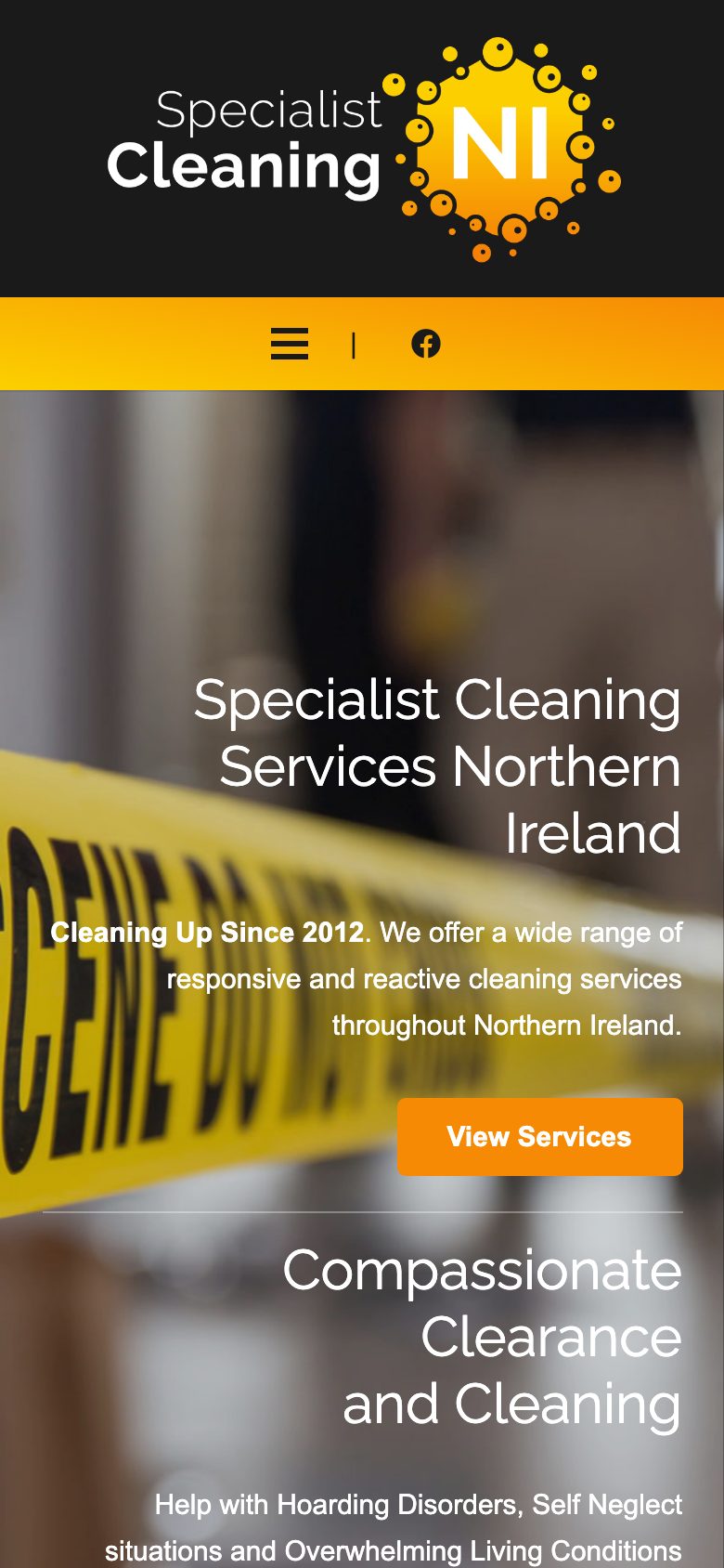 Specialist Cleaning NI website on mobile, designed by Web Design Belfast