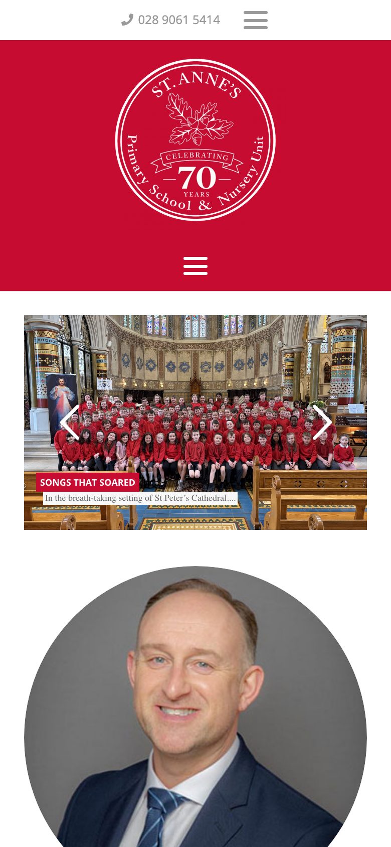 St Anne's Primary School website on mobile, designed by Web Design Belfast